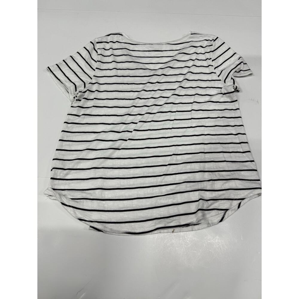 Green Envelope Los Angeles Black/White Striped Top L Short Sleeve - Picture 6 of 6